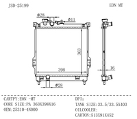 JD 25199 Nouveau radiateur de pièces automobiles pour EON-MT (OE 25310-4N000) Réservoirs en plastique à noyau en aluminium Système de refroidissement automobile