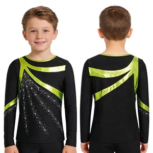 Ropa de Práctica de Danza al por Mayor para Niños de 6 a 16 Años, Traje de Patinaje Artístico con Parches Metálicos para Gimnasia y Danza - Product Image 2