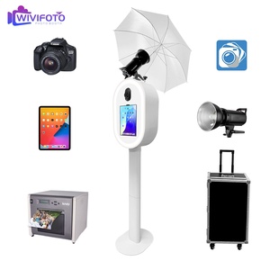 10.2 11 Pro Roamer gương photobooth Selfie xách tay Photo Booth Shell đứng kiosk 12.9 với vòng ánh sáng trường hợp chuyến bay - Product Image 5