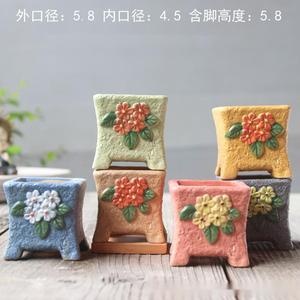 Maceta de flores para suculentas, tetera coreana con relieve <span class=keywords><strong>pintado</strong></span> <span class=keywords><strong>a</strong></span> <span class=keywords><strong>mano</strong></span>, Mini macetas creativas transpirables de piedra - Product Image 2