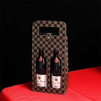 Elegante High-End Double-Pack Leder box für Rotwein saft Tee Bier Whisky Wodka Soda Tequila Verpackung