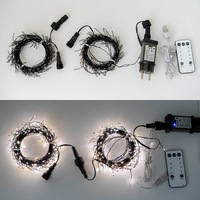 LED Feuerwerkslichterkette Warmweiß Weihnachtsbaum-Lichterkette mit Fernbedienung Innen-Feiertagsdekoration
