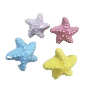 Belle poignée en céramique de forme d'étoile de mer décorative colorée enfants chambre armoire cuisine enfants poignée et bouton pour bébé et enfants
