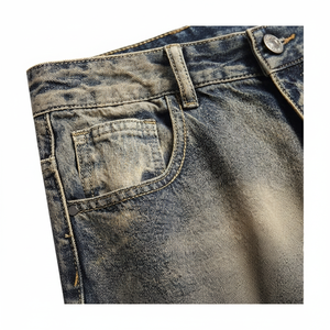 Pantalones vaqueros OEM de diseño personalizado para hombre, estilo callejero con calidad superior cómoda, cintura media, pierna recta, último diseño - Product Image 1