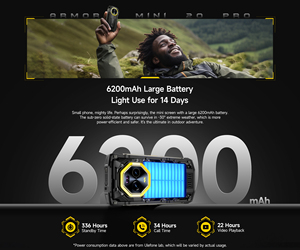 Teléfono Inteligente Resistente <span class=keywords><strong>Ulefone</strong></span> Armor Mini 20 <span class=keywords><strong>Pro</strong></span>, Pantalla de 4.7 Pulgadas, Android <span class=keywords><strong>14</strong></span>, 5G, 8GB, 256GB, 6200mAh, Doble SIM - Product Image 3