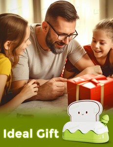 Veilleuse de chevet LOHAS <span class=keywords><strong>Kawaii</strong></span> en forme de grille-pain, rechargeable USB Type-C, lumières LED RGB à changement de couleur pour chambre et chambre d'enfant - Product Image 4