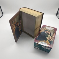 Boîte de rangement en papier décoratif en forme de livre vintage personnalisé avec revêtement UV et conception ouvrable de gaufrage pour cadeau décoration de bibliothèque à la maison
