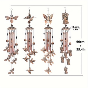 Colibrì fatto a mano grande carillon di vento commemorativo per interni esterni da giardino ornamenti per feste estive decorazione della parete anteriore cortile - Product Image 3