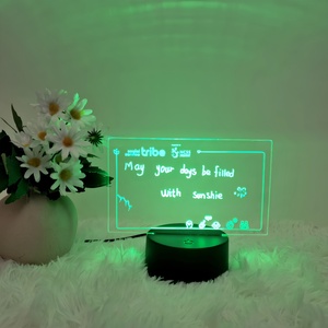 16 Color LED Transparent Acrylic Table Lamp Touch Control 3D Night <b>Light</b> USB <b>for</b> Bedroom Christmas Holiday Smart Home Message - Product Image 3