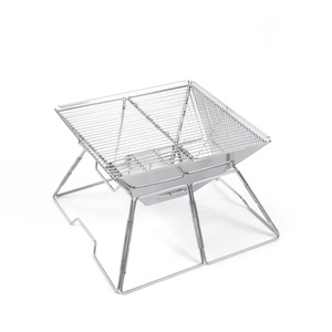 Griglia Portatile da Campeggio per Picnic, Escursioni con Borsa per il Trasporto e Pinze da Cucina, Griglia Pieghevole per Falò, Griglia Barbecue - Product Image 1