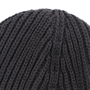 Qianzun Biểu Tượng Tùy Chỉnh 100% Acrylic Trống Ngắn Mùa Đông <span class=keywords><strong>Hat</strong></span> Đen Gân Đan <span class=keywords><strong>Beanie</strong></span> <span class=keywords><strong>Hat</strong></span> Ngư Dân Cuff Đồng Bằng <span class=keywords><strong>Beanie</strong></span> - Product Image 4