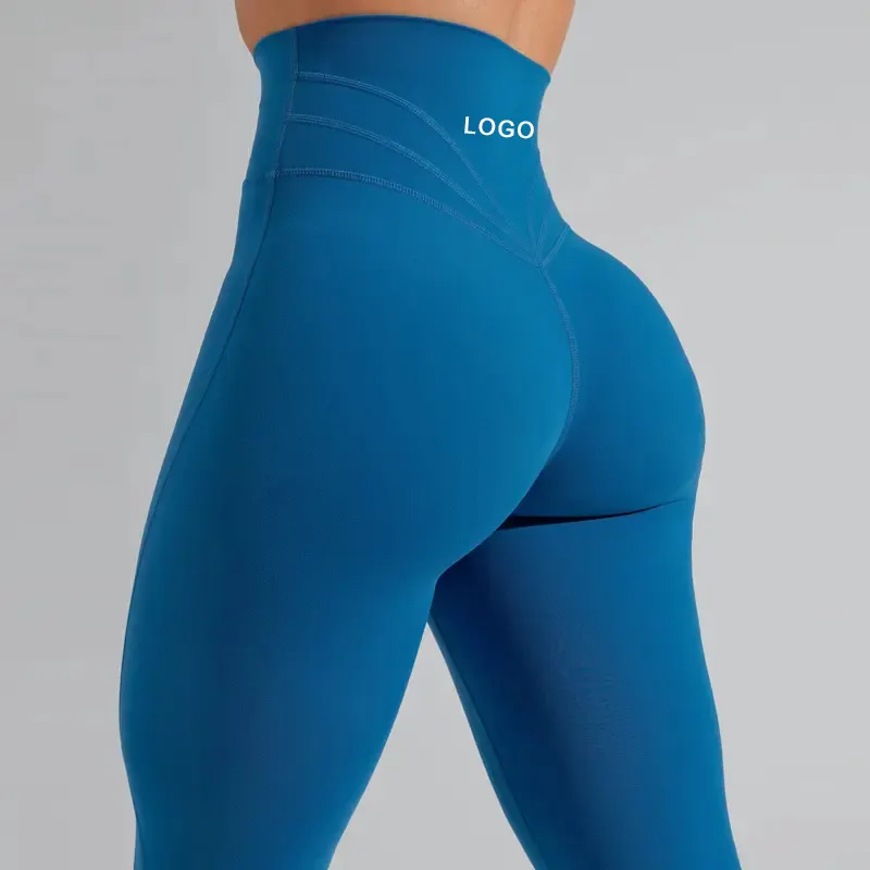 Customized High Waist Gym Leggings Sport Fitness Leggings Back V Shape Butt Lifting Women Tights Yoga Leggings