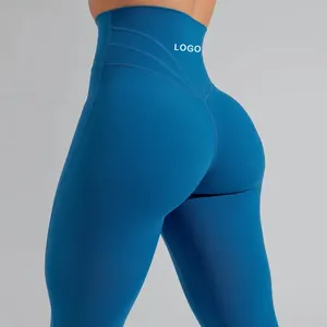 New Plus Size Peach Lifting V-Shape Waisted Gym Leggings for Women