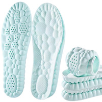Semelles intérieures 4D Cloud-Massage en polyuréthane pour hommes et femmes, PU bleu menthe, anti-odeur, antidérapantes, absorbant les chocs, pour le sport