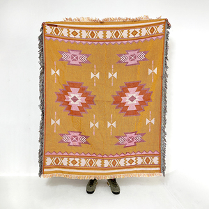 100% Cotton Tái Chế Thảm Bohemian Dệt Chăn Custom Picnic Ném Chăn Với Tua - Product Image 2