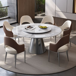 <span class=keywords><strong>Tavolo</strong></span> da pranzo rotondo di lusso italiano e sedia Set di Design moderno stile leggero per la casa <span class=keywords><strong>tavolo</strong></span> da pranzo di lusso - Product Image 4