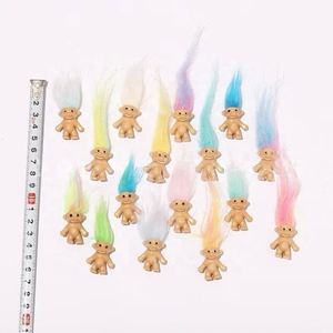 Mini figurines de poupées <span class=keywords><strong>troll</strong></span> vintage, jouets amusants pour enfants, 3 cm, couleur unie, figurines de famille, jouets poupées moches - Product Image 1