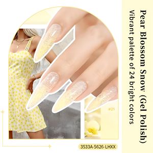 לק ג'ל לציפורניים TRIONE 2026 קולקציה חדשה בצבע פריחת אגס ושלג, מותג פרטי, שרף טבעי, ניתן להסרה, פתיתים, ג'ל UV לאומנות ציפורניים - Product Image 6