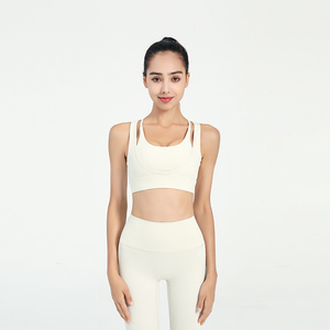 Sujetador deportivo de cuello alto ajustable para <span class=keywords><strong>mujer</strong></span>, <span class=keywords><strong>camiseta</strong></span> sin mangas de impacto ligera y transpirable para gimnasio, correr, Yoga, Top corto Sexy para adultos - Product Image 4