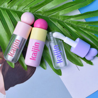 Tubes d'emballage pour gloss à lèvres transparents en forme de cœur blanc et rose de 5 ml avec grand applicateur, logo personnalisé, vente en gros pour les cosmétiques