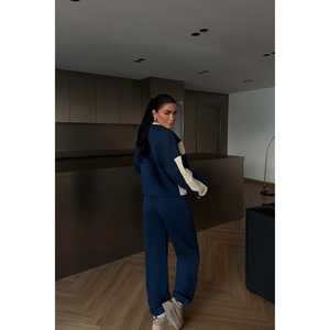 Survêtement à capuche Navy Wayster coupe-vent respirant en velours pour le jogging hivernal, coupe ajustée, logo imprimé par sublimation, grandes tailles pour enfants - Product Image 1