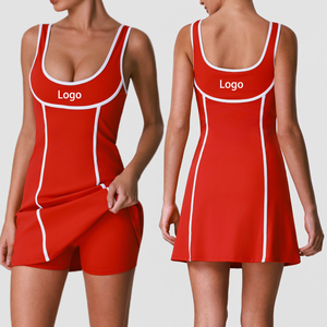 Gaun Tanpa Lengan Warna Kontras Terbaru untuk Wanita, Berbusa, Elegan, Mewah, untuk Golf, Pickleball, Tenis, Gaun Terusan Wanita - Product Image 1