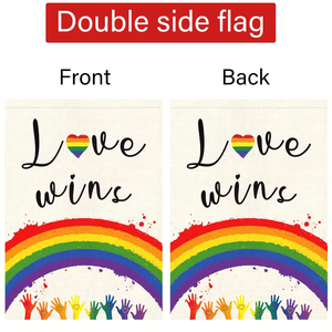 Лидер продаж, индивидуальный двухсторонний флаг из мешковины 12x18 дюймов, Радужный Флаг - Product Image 4