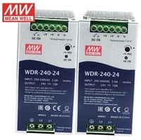 Fuente de Alimentación Industrial Mean Well WDR-240-24 de 240W, 24V10A con Función de Salida de 48V para Riel DIN, Venta de Fuente de Alimentación Meanwell de 24 Voltios