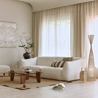 Canapé modulaire 3 places Zayshine Nordic Modern Luxury Cream White Chenille pour salon, appartement, villa, hôtel, canapé de loisirs