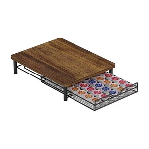 Cross-border wooden bar counter coffee machine capsule storage rack solid wood household <b>desktop</b> multi-purpose storage <b>shelf</b> - Product Image 5