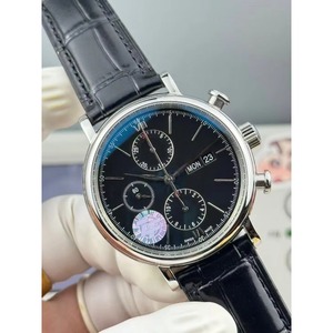 Montre de plongée automatique mécanique de style designer haut de gamme avec affichage de la date, bracelet en cuir de veau, étanche, lumineuse, boîtier en acier inoxydable - Product Image 2