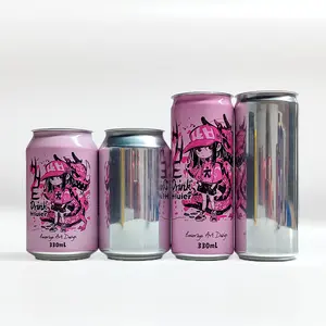 卸売180ml 250ml 330ml 500mlビール缶ロゴカラーカスタム印刷空アルミニウム飲料ビールソーダエネルギードリンク缶