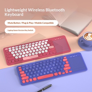Clavier rétro à blocs de couleur, double mode 2.4G, clavier sans fil fin à mécanisme ciseaux <span class=keywords><strong>pour</strong></span> <span class=keywords><strong>ordinateur</strong></span> <span class=keywords><strong>portable</strong></span> et <span class=keywords><strong>tablette</strong></span> - Product Image 5