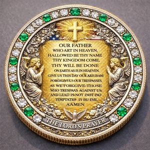Vente en gros 2026 Pièce de monnaie en fer plaqué personnalisée Nouvelle Religion 2D Reine du Ciel Prière du Seigneur Cadeau - Product Image 5