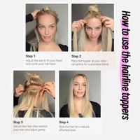 Topper pour cheveux 2,25 x 11,5 pouces, avec fixation, en PU, entièrement en dentelle, noué à la main, couvre-chignon, patchs capillaires