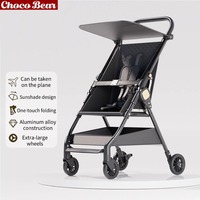 Poussette bébé pliable légère de qualité supérieure, en alliage d'aluminium, pouvant être transportée en avion