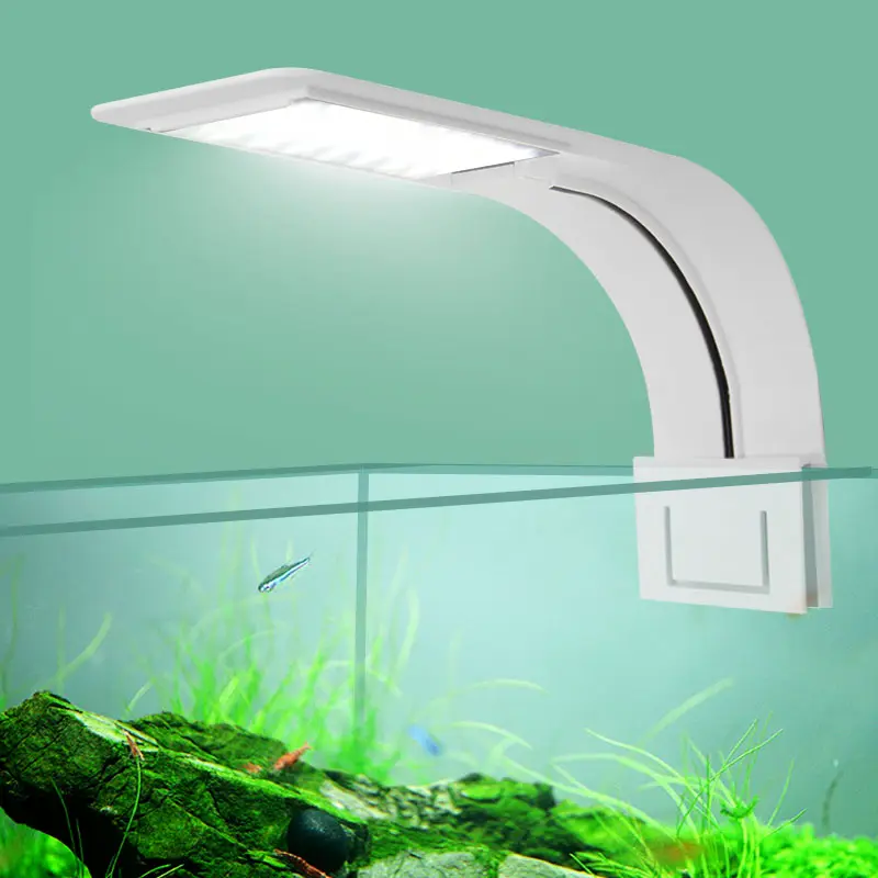 Luz LED Superfina para acuario, iluminación para cultivo de plantas acuáticas, lámpara impermeable con Clip para accesorios de peceras, 10W