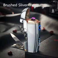 Briquet électrique rechargeable DEBANG, activé par USB, multifonctionnel, plasma avec couteau pour cigarettes, cadeau d'affaires en plastique