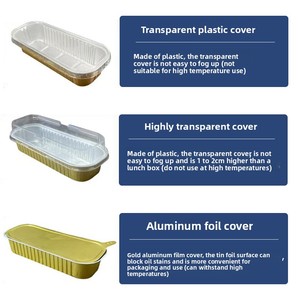 Vaschetta <span class=keywords><strong>rettangolare</strong></span> rosa riciclabile da 200 ml per pane, teglia in alluminio per dolci, contenitori in alluminio per cottura - Product Image 5