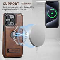 Étui de téléphone magnétique de style professionnel avec support de téléphone, étuis de téléphone portable, charge sans fil, support de voiture, protection
