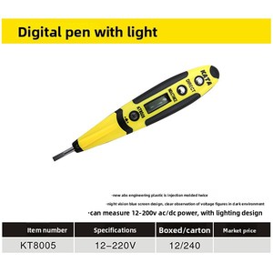 Kaida Tools Elektriker-Messwerkzeuge Elektrischer Stift Neon-Glühbirne Digitale Anzeige Spannungsprüfer 12-220V - Product Image 5