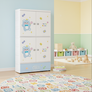 Armoire de rangement pour bébé à 3 niveaux, motif dessin animé mignon, grande capacité, multifonction, en plastique, avec tiroirs - Product Image 2