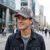 Casquette de camionneur tendance en velours côtelé marron imperméable, avec patch crâne et feu en corde dorée, broderie tourbillonnante intégrale, pour le cyclisme performant