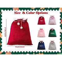 Sacs cadeaux de Noël en velours personnalisés avec monogramme, grands sacs en peluche doux de Père Noël avec pompons pour la décoration de l'arbre de Noël et les cadeaux