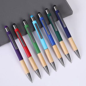 New Arrival Business Promo <b>Gift</b> Ball Custom Logo Bamboo Touch Metal Ballpoint <b>Pen</b> With Stylus - Product Image 3