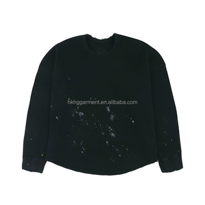 Camiseta de Hombre Personalizada de Alta Calidad, Algodón, Pintura en Aerosol, Cuello Redondo Vintage, Transpirable, Impresión DTG, Manga Larga - Product Image 1