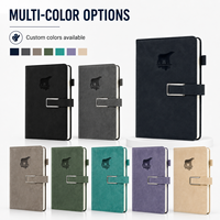 Carnet en cuir gaufré Ours polaire, couverture rigide, logo personnalisé, fermeture à boucle, attache pour stylo, 10 couleurs, vente en gros