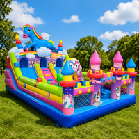 Château gonflable géant en PVC de qualité commerciale, arc-en-ciel, écologique, garantie 3 ans, pour adultes et enfants, château de saut intérieur