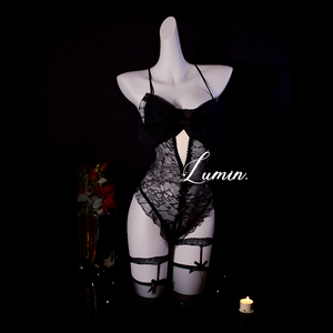 Camicia da notte sexy in pizzo da <span class=keywords><strong>donna</strong></span> con fiocco, vestito intero, lingerie sexy, abito seducente da letto - Product Image 5