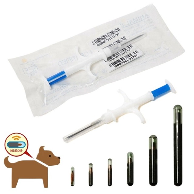 RFID Animal Microchip 1.4x7mm 2.12x12mm Aquatic Fish Pet Glass Tube NFC Mini Tag TK4100 EM4305 Business Card Payment Hotel Use